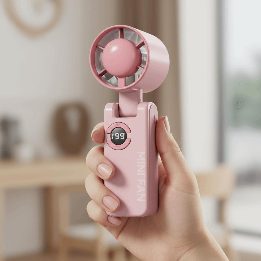 High-Speed Foldable Handheld Fan Portable Small Electric Fan Pocket Turbo Fan Camping