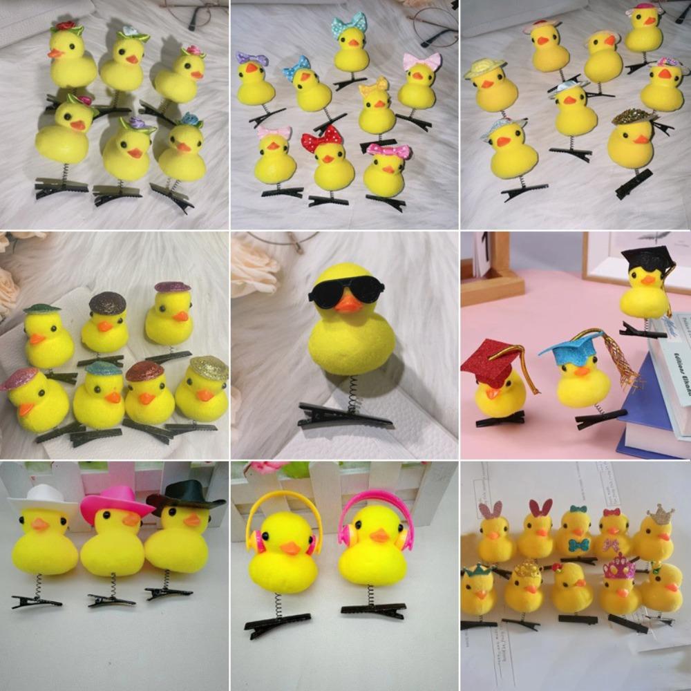 Little Yellow Duck Hair Clip Cartoon 3D Duckbill Clip DIY Spring Hair Clip Children Headwear