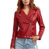 AL KHALID Red Styled Women Zipper Leather Jacket For Women
