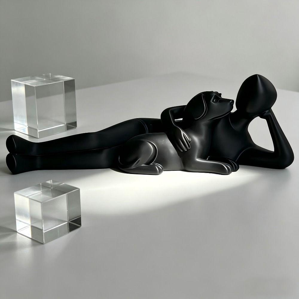 Warm Abstract Characters Lying on Dog Figure Romantic Characters Dog Figures Study/Bookshelf