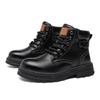 Модная мужская платформа ботильоны осень зима британские челси кожаные ботинки уличные нескользящие теплые повседневные рабочие ботинки боты мужские