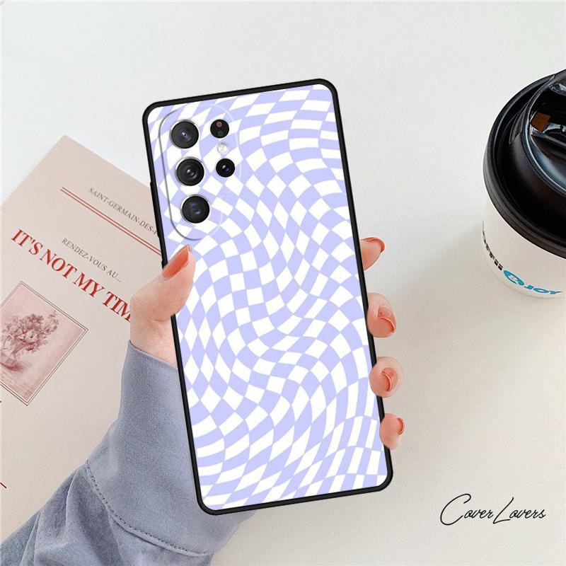 Сумасшедший Клетчатый чехол для телефона Для Samsung Galaxy S24 S25 S23 S22 Ultra Note 10 20 Plus S20 S21 FE Чехол