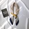 French Temperament Small Square Scarf, Women'S Imitation Silk Decoration Professional Scarf, Polka Dot Versatile Suit Scarf Headband