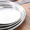 Cleaner Products Stainless Steel Matte Round Dining Plate Tableware Dessert Pizza Dish Fruit Tray