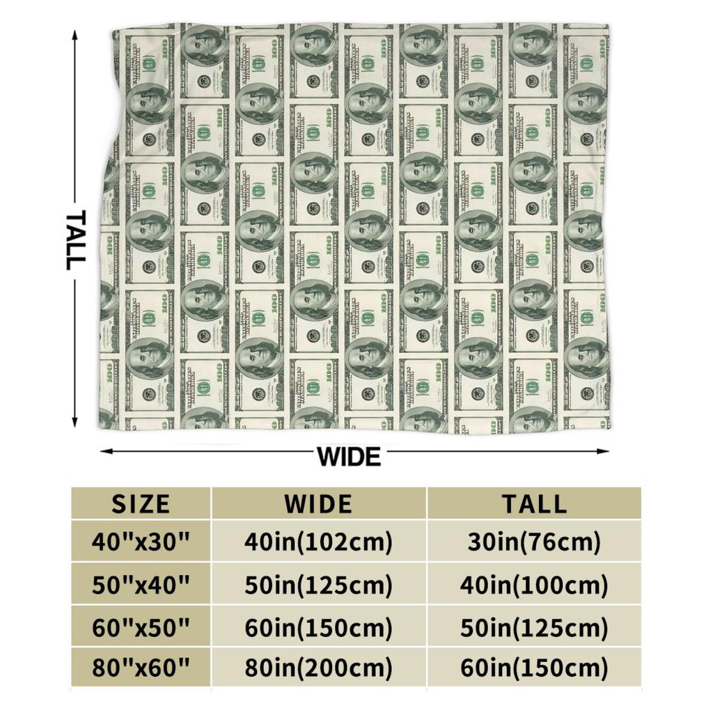 Play money Blanket Quality Warm Throw Blanket Winter Travel Couch Chair Sofa Bed Print Bedspread