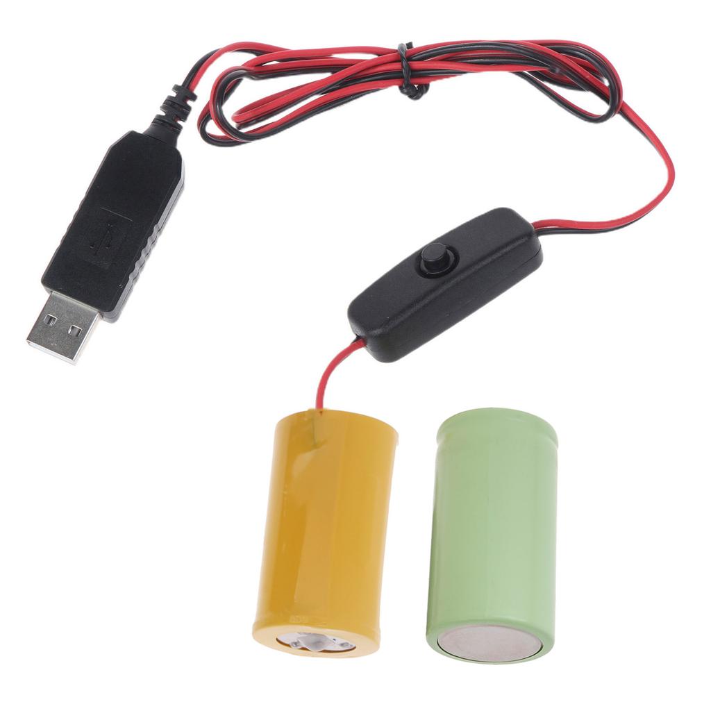 USB к 1,5 В-6 В1А LR20 D, выключатели батарей с переключателями, фиктивная батарея, кабель питания, шнур для игрушек/настольных ламп/фонарика