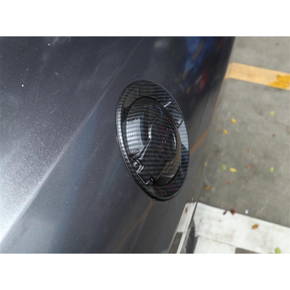 Carbon Fiber Look Fuel Tank Cover Trim Accessories Gas Door For Dodge Challenger