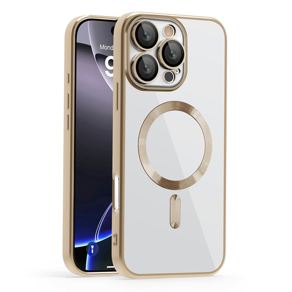 Для iPhone 16 Pro Max Чехол Совместимый с MagSafe ТПУ+ПК Прозрачная Задняя Крышка