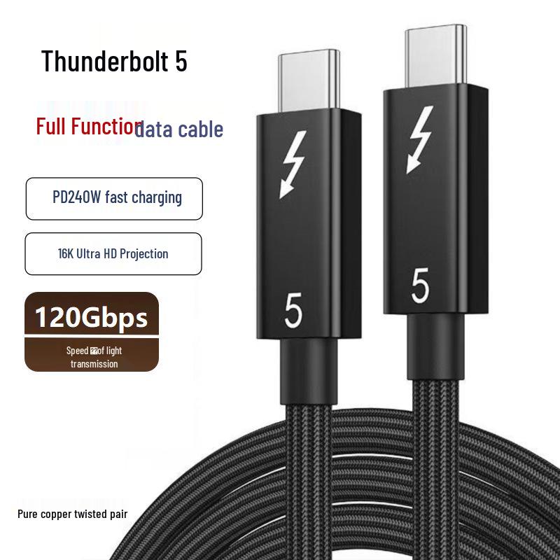 Thunderbolt 5 240W USB-C Cable: 80Gbps Data Transfer, USB4/Thunderbolt 4, Fast Charging for Mobile Devices