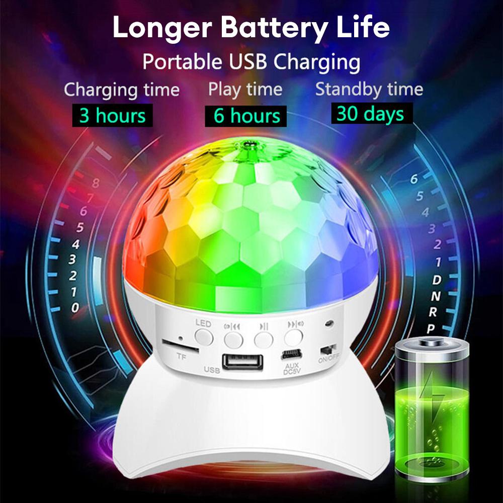 DJ Disco Light USB перезаряжаемый вращающийся шар-лампа для вечеринок на день рождения украшения шар-проектор рождественская клубная сценическая лампа