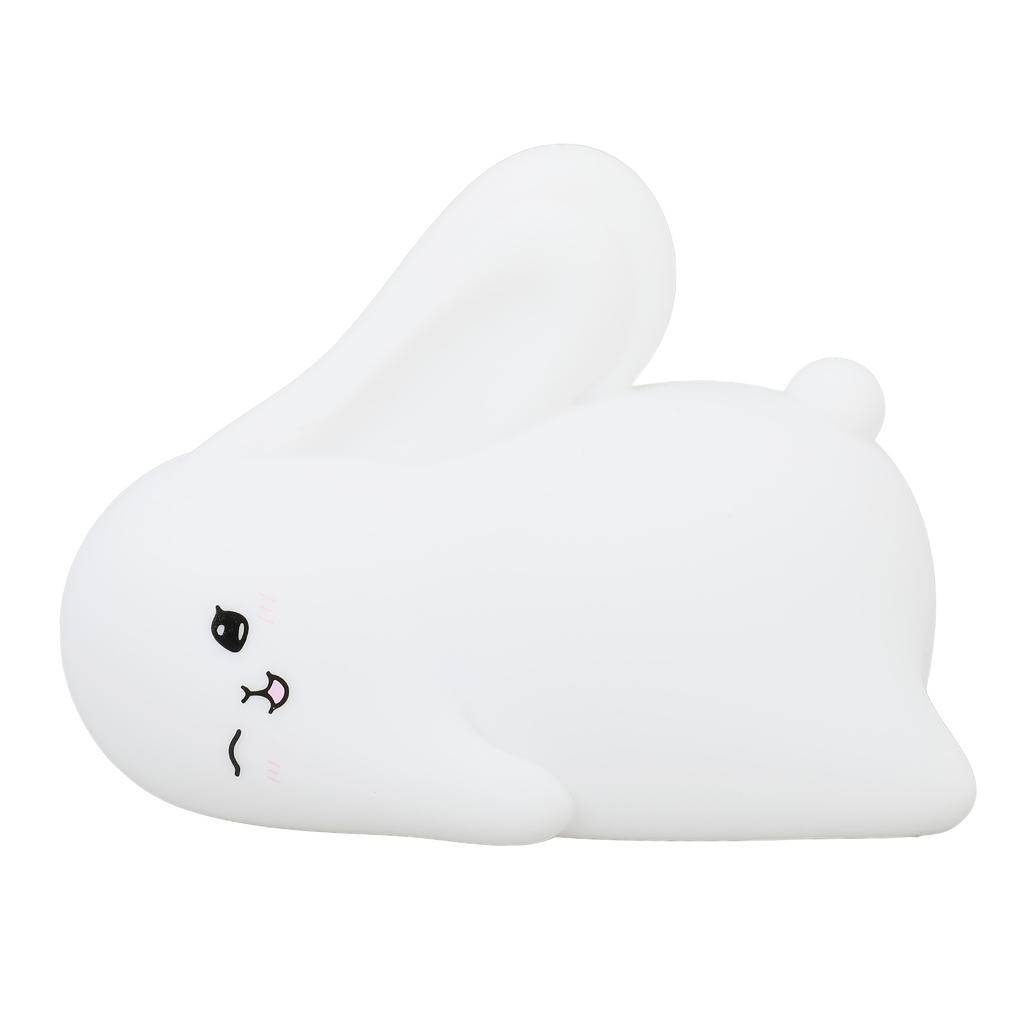 Night Light Silicone Cute Rabbit USB Rechargeable LED 1200mAh Night Lamp for Infant Breastfeeding Sleep Nurseries
