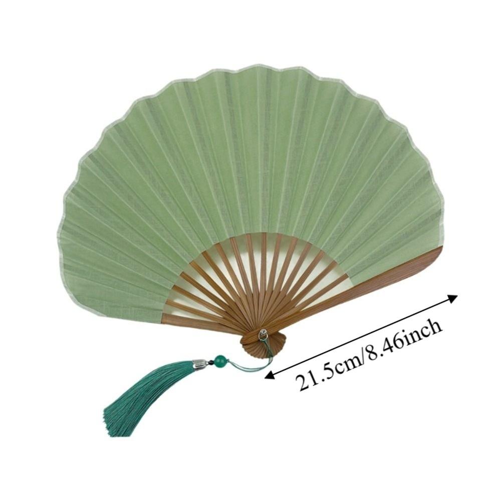 Bamboo Frame Folding Hand Fan Cotton Linen Cloth Retro Handheld Fan Dance Fan Chinese Style