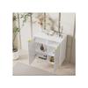 Buffet - MUVOE - 2 portes - Motif floral - Laqué - 75L x 40P x 90H cm - Blanc