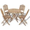VidaXL Folding Outdoor Dining Furniture 5 Pcs Bamboo