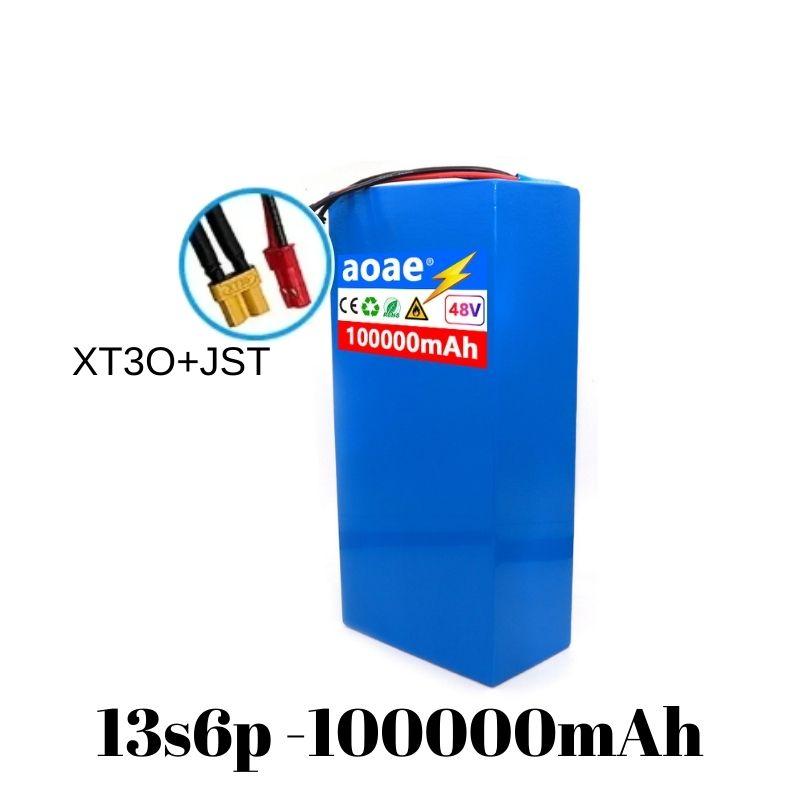 100%18650Original 48V 100Ah 13s6p Lithium Battery Pack 48v 100000mAh 2000W Citycoco Motorized Scooter Batteries Built in 50A BMS