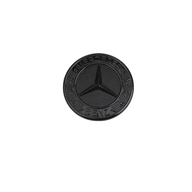 HGQ5   Car Front Engine Hood Emblem 42mm-Curved 38mm-Flat ABS Badge for Mercedes Benz C Class E Class C200 E260 E300L S400L Label