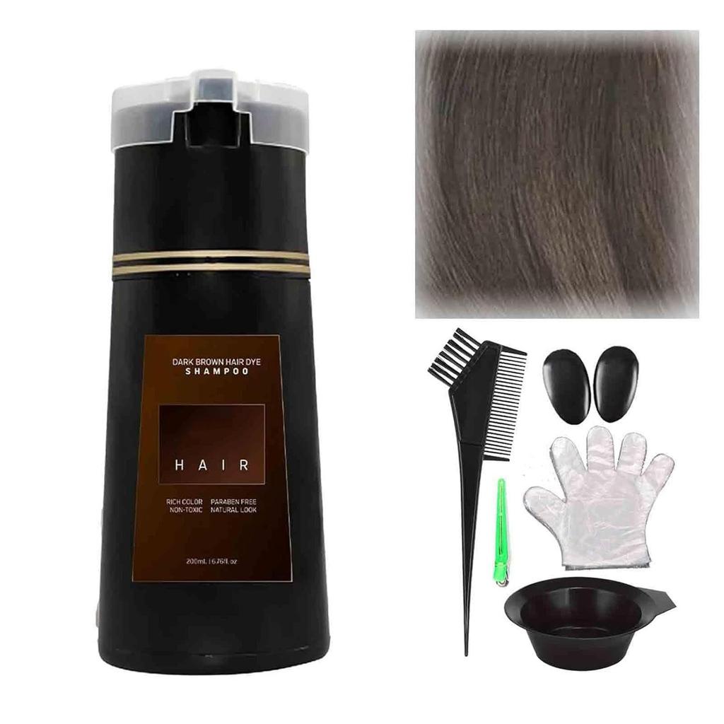 Dyestuff Shampoo Шампунь Нежно и быстро окрашивает, не раздражает окрашивание (черный/коричневый/светло-коричневый/фиолетовый/красный) 200мл