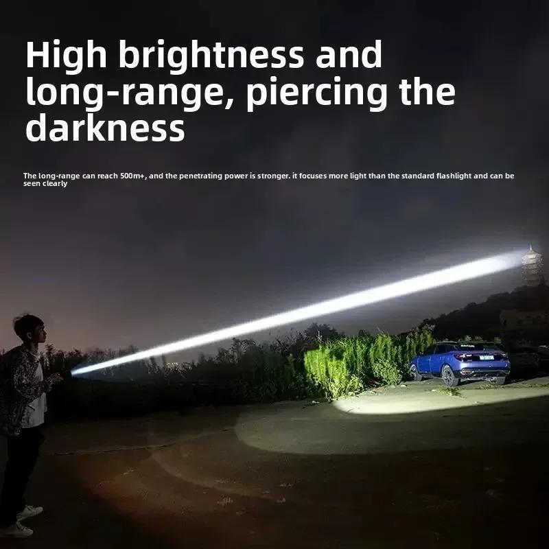 3 In 1 White Laser Flashlight Power Bank Feature IPX4 Waterproof Standard Digital Display Zoom Function Emergency Preparedness High Power