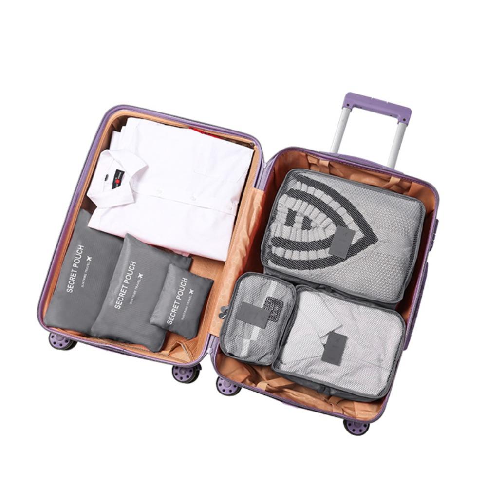 6pcs Clothe Tidy Pouch Waterproof Storage Bags Suitcase Packing Set Storage Cases Luggage Organizer