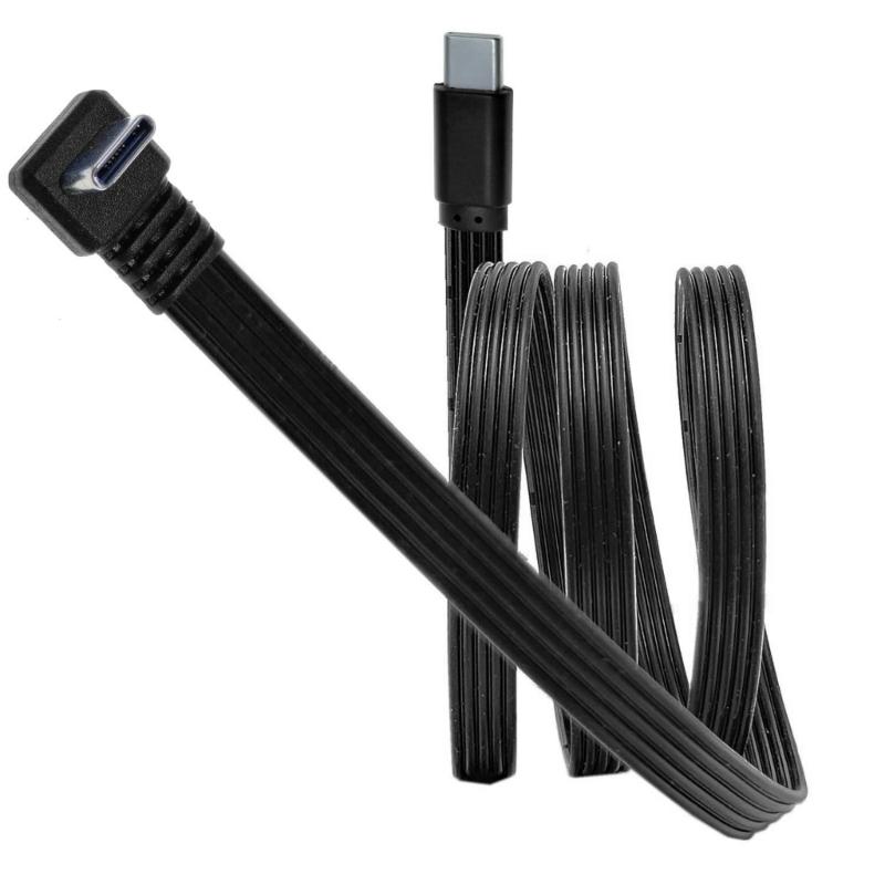 Гибкий плоский USB-C кабель FPC, изогнутый под углом 90 градусов, 45 Вт PD-зарядка, скорость 480 Мбит/с, подходит для игровых консолей, FPV-устройств