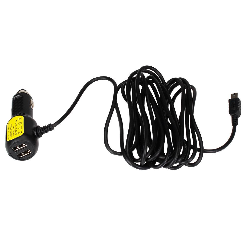 5 В 3,5 А двойной USB прикуриватель автомобильное зарядное устройство 3,5 м кабель питания мини/макро разъем для GPS навигатора видеорегистратора телефона