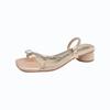 Coarse-heeled sandals for women's summer wear with skirts, rhinestones, high heels, and beautiful cool slippers.