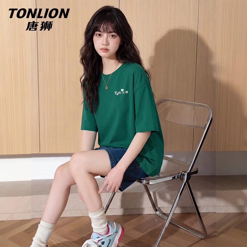 Женская футболка TonLion из чистого хлопка, свободного кроя, с коротким рукавом