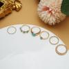 2024 6 колец/набор светло-зеленых драгоценных камней подарочный набор колец открытый модный подарок вечерние женские кольца