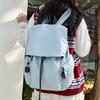 2025 New Korean Niche Casual Simple Style Solid Color Backpack Women's Commuting Versatile Large-capacity Student Schoolbag