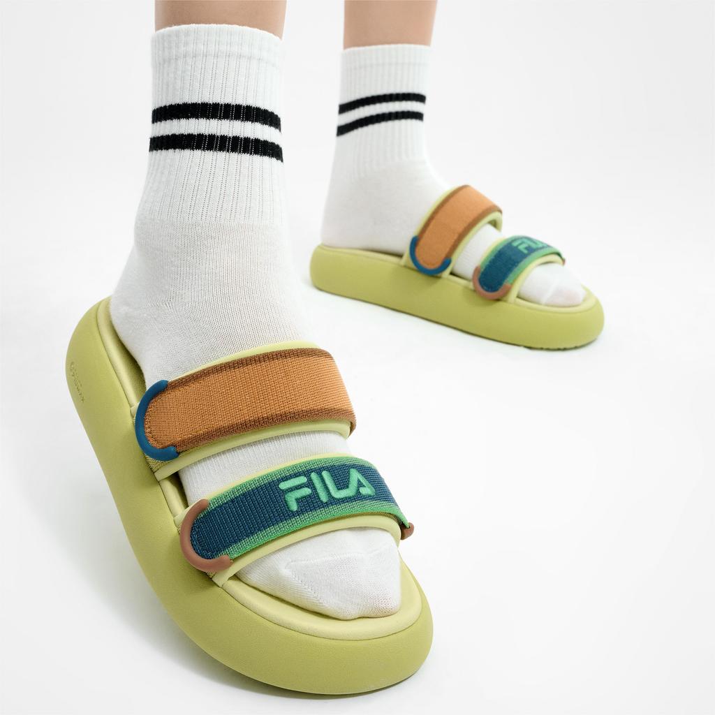 Fila Модные универсальные повседневные удобные шлепанцы-слайды Donut Женская обувь Золотой Зеленый F12W421505FGG