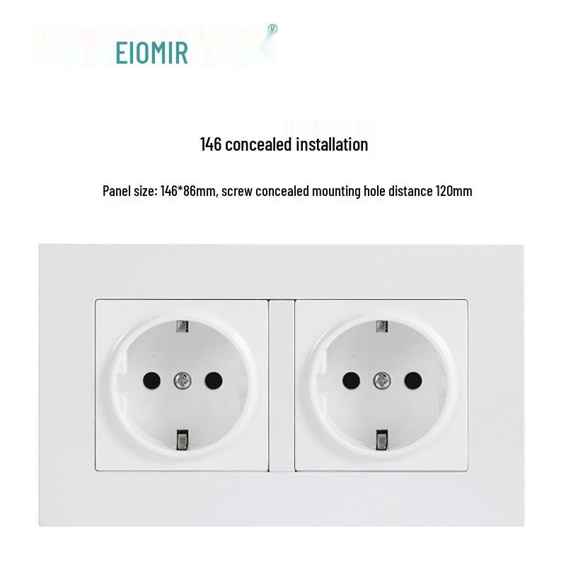 European German Standard Dual USB and Type C Socket Panel