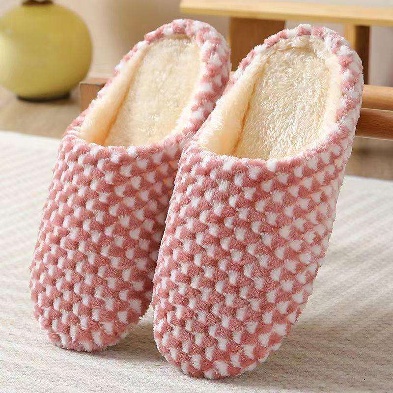 Women Indoor Slippers Warm Plush Home Slipper Autumn Winter Shoes Woman House Flat Floor Soft Slient Slides for Bedroom