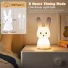 Cute LED Night Light Silicone Rabbit Touch Sensor Lamp Animal Light Bedroom Decor Gift for Kid Baby Child Table Lamp Home