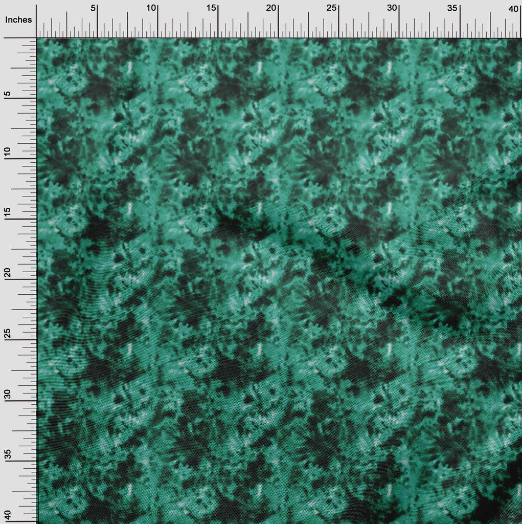 oneOone Cotton Flex Dark Green Fabric Tie Dye Dress Material Fabric Print Fabric By The Yard 40 Inch
