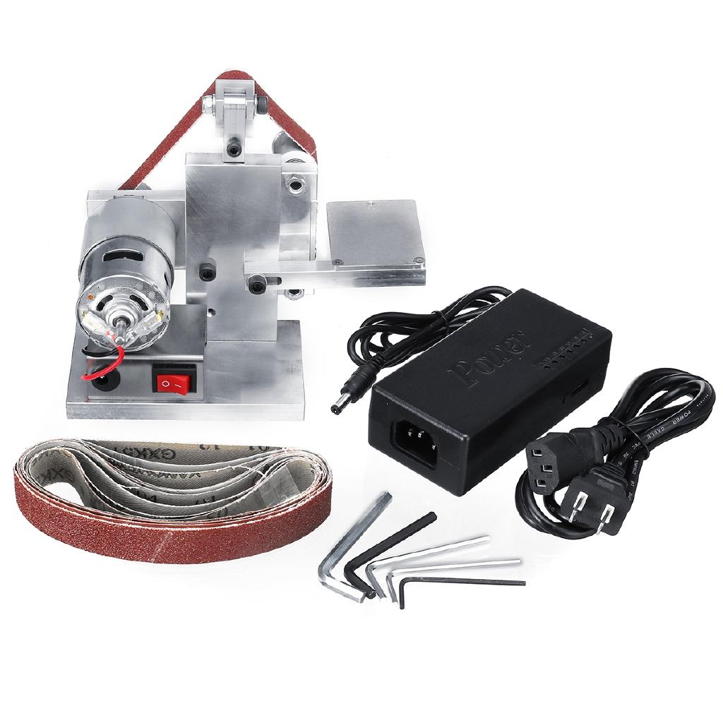 330x20ММ DIY Ленточный шлифовальный станок Мини шлифовальный Заточной станок с 7-ступенчатой регулировкой скорости Блок питания