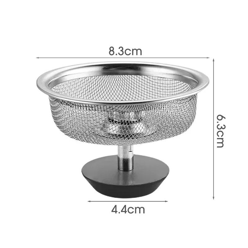 Kitchen Sink Stainless Steel Filter Sewer Mesh Strainers Bathroom Sink Floor Drain Hair Waste Filter Drain Basket Hole Filter