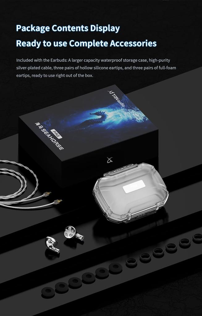 TRN Seahorse Pro Intraconca Earphones Dynamic Driver Earphones Wired Composite Diaphragm Earphones Aluminum Housing 2Pin Detachable Cable 14.2mm