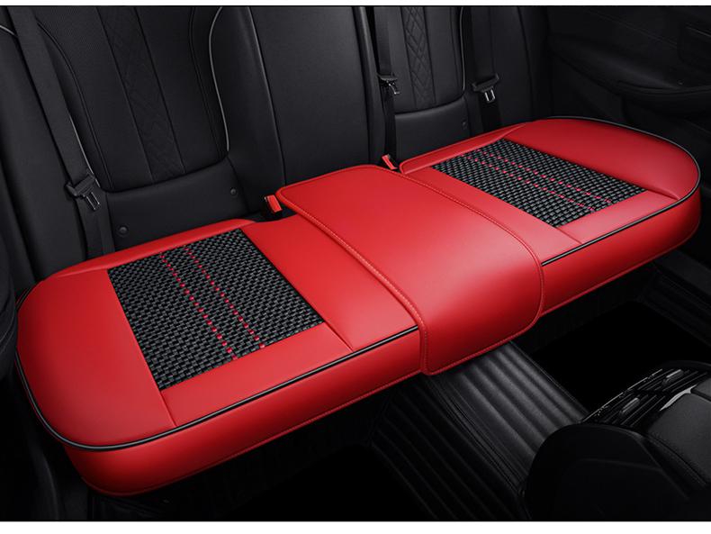 Комплект всесезонных подушек на сиденье автомобиля для водителя, с кожаной обивкой и материалом Ice Silk для вентиляции и противоскользящими свойствами.