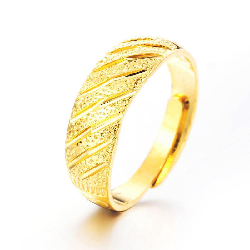 Sand Gold Ring for Women, Long-lasting Color Retention, Niche Sweet Imitation Gold Open Female Ring, Copper Alloy Accessories