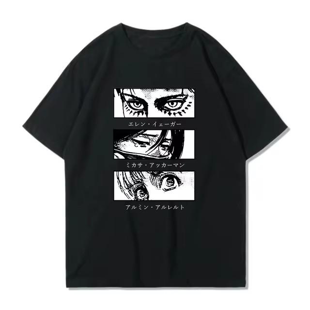 T-shirt Women Men Attack on Titan T Shirt Kawaii Cartoon Titans Attack Graphic Tees Demale Harajuku Summer Tops Japanese Anime