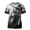 Summer Men's T-Shirt Funny Animal Print Running Horse Pattern Fashion Round Neck Short Sleeve Shirt Street Casual Oversized Top