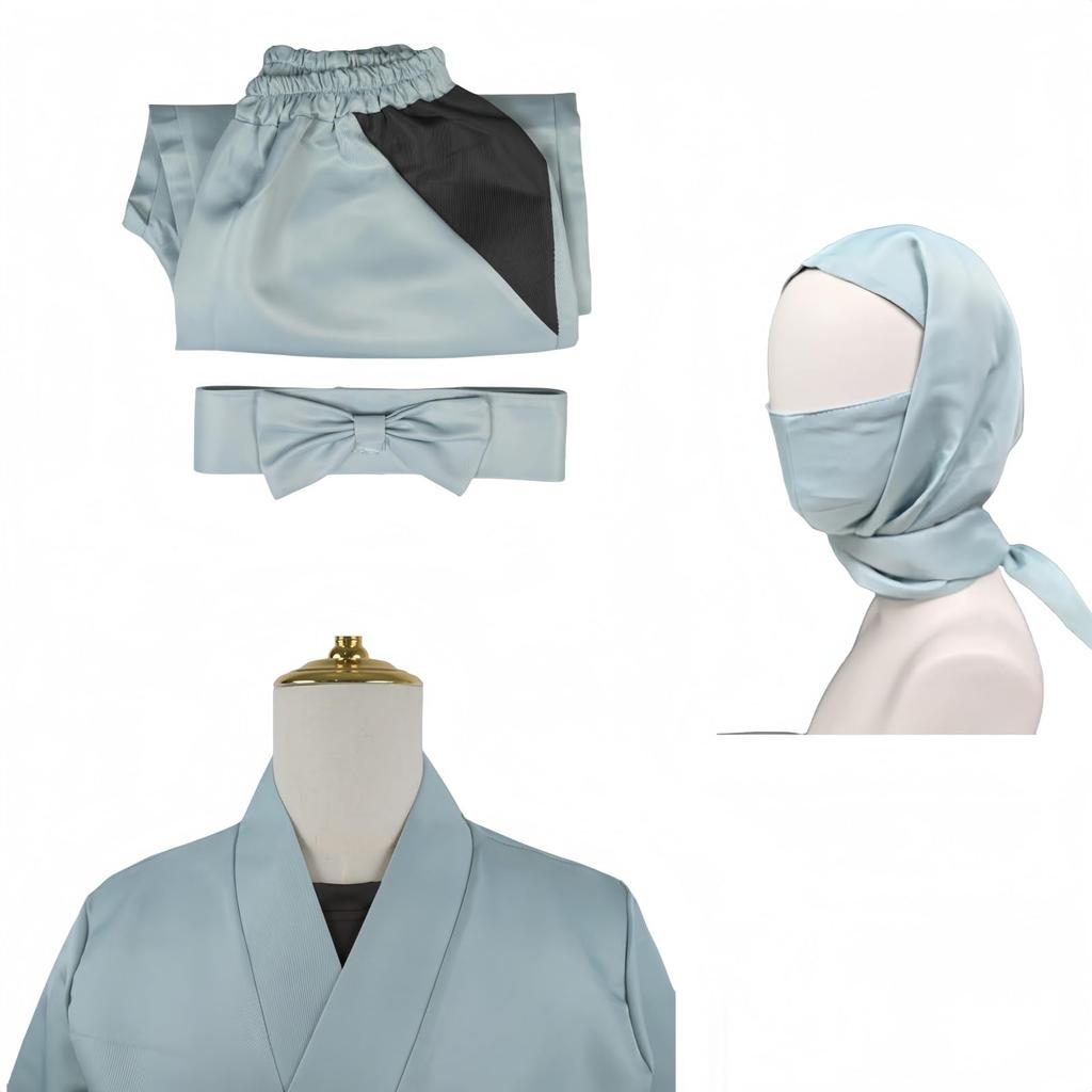 Комплект костюма для косплея COSSA для Академии Ниндзюцу и 6-й комплект костюма на Хэллоуин с капюшоном Ниндзя/Тама 1-й, 2-й, 3-й, 4-й, 5-й классы, (Бело-зеленый, XXL)