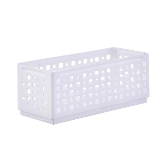 Storage Box Foldable Stackable Organizer with Ventilated Hollow Design Space Saving Storage Bin for Household Travel