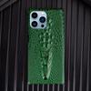 Чехол для iPhone 11/13 Pro Max и Apple 14: 3D Голова крокодила Натуральная коровья кожа