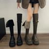 Winter Women Over the Knee High Boots Fashion Slip On Ladies Elegant Platform Flats Long Booties Short Plush Women's Footwear