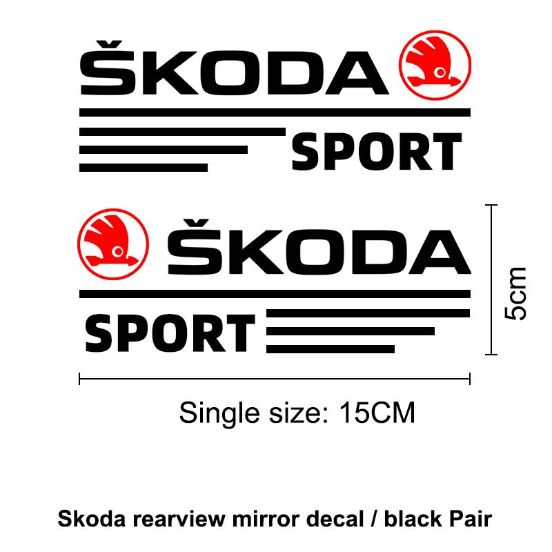 XOWS7 2-Pack Car Rearview Mirror Side Decorative Stickers for Skoda Rapid, Octavia, RSKodiaq, Fabia, A7, Karoq, Kamiq, MK3, Roomster
