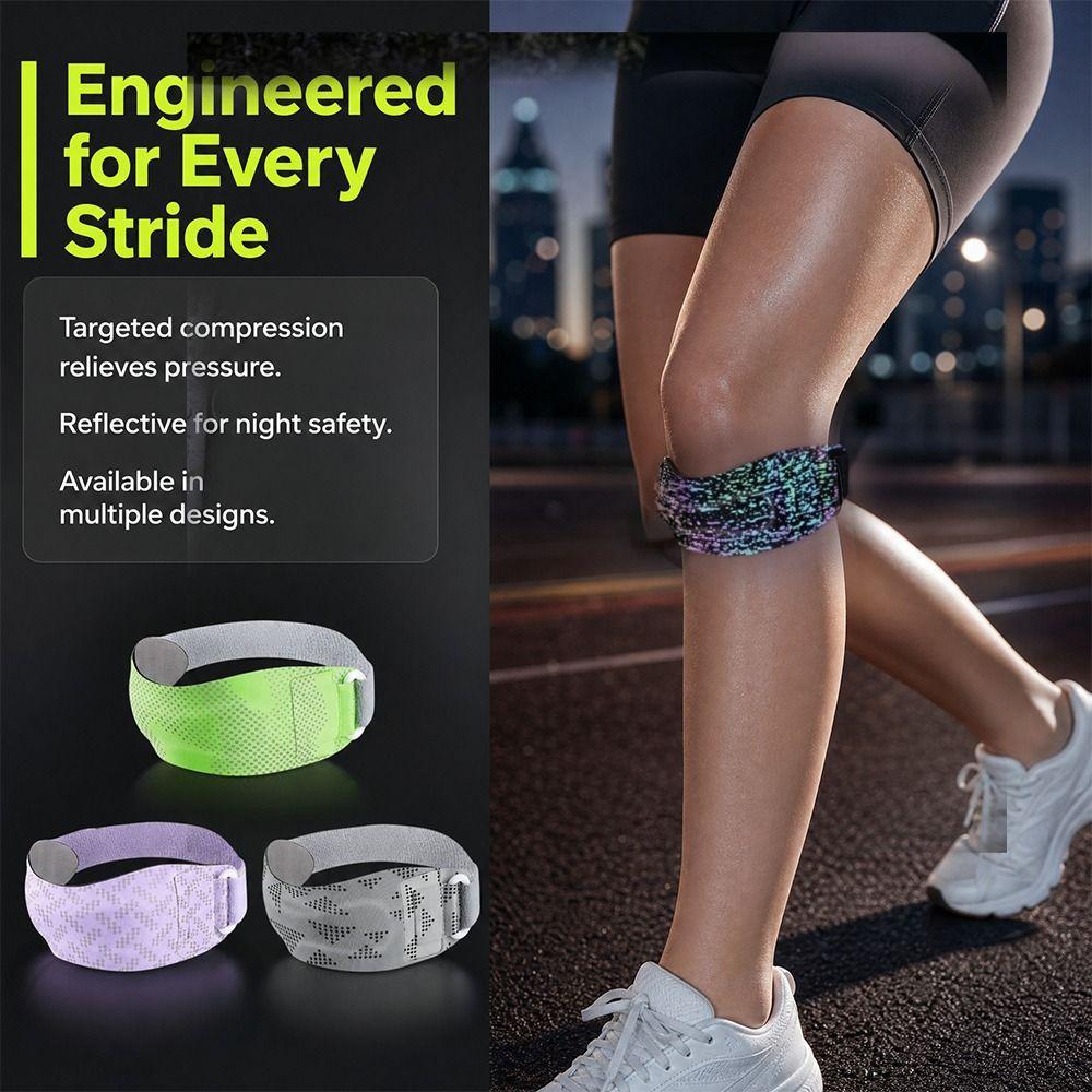 Reflective Knee Support Pad Shock-absorbing Knee Strap Sports Patella Brace Running Sport