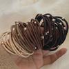 Two Sets of Brown Gold Bead Hair Ties - High Elastic, Simple Hair Bands