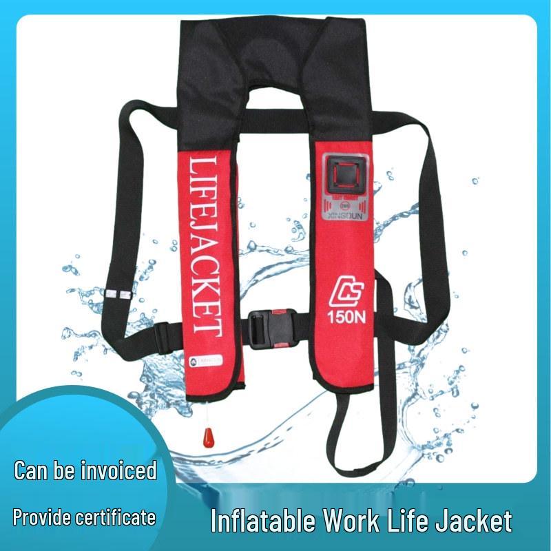 CCS Automatic Inflatable Life Jacket with Double Airbag Collar, 150N, Manual Single Airbag Vest