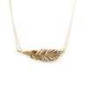 [M9595] - White Gold 'Gold Leaf' Gold-Plated Necklace